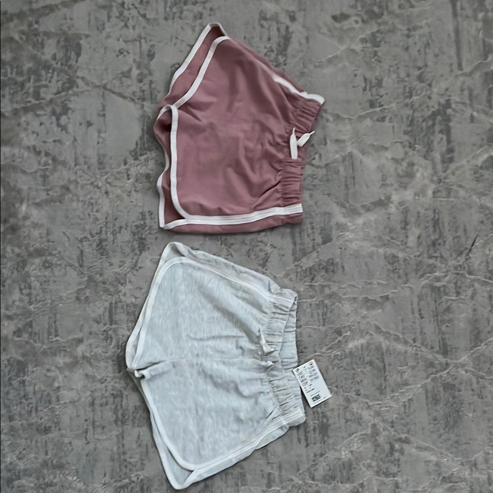 H&M girls Pink and White Athletic Shorts Set (2 pairs) 7yr